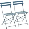 Image de Lot de 2 chaises pliantes en acier bleu pacific Rome - Oviala