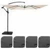 Image de Parasol déporté 3x3m et 4 dalles à remplir acier blanc - Oviala