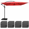 Image de Parasol déporté 3x3m et 4 dalles à remplir acier rouge Genova - Oviala