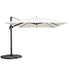 Image de Parasol déporté inclinable et rotatif 3x3m et 4 dalles lestées blanc Malaga - Oviala