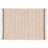 Image de Tapis rectangulaire rayé en laine et jute tissé à plat 80 x 200 cm Arun - Oviala