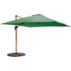 Image de Parasol déporté 3x3m et 4 dalles lestées effet bois vert cactus - Oviala