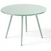 Image de Table basse ronde en métal vert sauge 40 cm Palavas Oviala