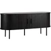 Image de Meuble TV en mélaminé et acier 120 cm noir - Oviala