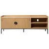 Image de Meuble TV en acier et MDF décor mélaminé 150 cm beige Dakota - Oviala