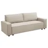 Image de Canapé convertible en tissu 3 places beige L 220 cm Franck - Oviala