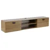 Image de Meuble TV suspendu 160 cm industriel bois clair Jessy - Oviala