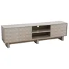 Image de Meuble TV rectangulaire 3 portes L200 cm beige - Oviala