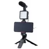 Image de Trépied - MUVIT - LED - Micro intégré - Support smartphone - Couleur noire