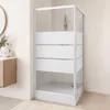 Image de Retour fixe de douche - ONDEE MISSI - Verre trempé sérigraphié blanc - 90 cm