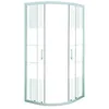 Image de Paroi de douche quart de cercle coulissante - ONDEE MISSI - Verre trempé blanc - 90 cm