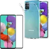 Image de Coque pour Samsung Galaxy A51 + Verre Trempe Bord Noir - Protection Silicone Souple Film Vitre Protection Ecran Phonillico®