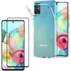 Image de Coque pour Samsung Galaxy A71 + Verre Trempe Bord Noir - Protection Silicone Souple Film Vitre Protection Ecran Phonillico®