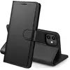 Image de Coque Pour Iphone 12 / 12 Pro (6,1") - Portefeuille Noir Rabat Clapet Aimanté Rangement Cartes Phonillico®