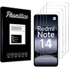 Image de Verre Trempé - Phonillico® - Xiaomi Redmi Note 14 - Pack de 4 - Protection Écran - Résistant aux Rayures