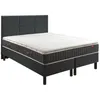 Image de Ensemble boxspring 5 en 1 surmatelas + matelas + sommier + tête de lit + pieds Epeda ENCHANTEUR Chine gris 2x80x200
