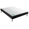 Image de Merinos Stylo Ii Sommier Tapissier 160x200 Velours Nuit Ferme 12 Lattes Bois Massif 14 Cm