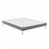 Image de Sommier tapissier 1 place gris clair 80x190 cm confort ferme structure bois pin 12 lattes 7793383