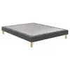 Image de Sommier tapissier 100x190 noyer jeans confort ferme 15 cm 7795599