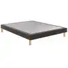 Image de Base De Lit Coffrée Epeda Noyer Gris Foncé 90x190 Cm 1 Place Confort Ferme En Bois Massif