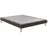 Image de Sommier tapissier 120x190 gris fonce cadre bois massif lattes epicea confort ferme 7796820
