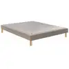 Image de Sommier Tapissier Epeda Taupe 100x190 Cm Confort Ferme Lattes Épicéa Bois Massif 15 Cm France