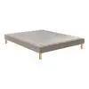 Image de Sommier tapissier taupe 2 places 2x90x200 cm avec lattes massives en epicea 7795416