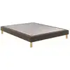 Image de Sommier lit 1 place 70x190 en bois massif chêne foncé renfort central 7796510