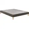 Image de Epeda Sommier Tapissier Noyer Marron 80x200 Cm 1 Place Bois Massif Lattes Épicéa Confort Ferme