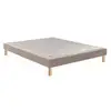 Image de Sommier tapissier 80x190 cm ferme noyer jersey galet, cadre bois massif epicéa lattes passives 7758057