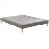 Image de Sommier Tapissier Epeda Noyer Gris Clair 140x190 Cm Bois Massif