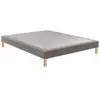 Image de Epeda Sommier Tapissier Noyer Gris Clair 80x190 Cm 1 Place Confort Ferme