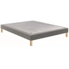Image de Sommier Tapissier Epeda Gris Clair 90x200 Confort Ferme Sommier Suspendu Bois Massif 15 Cm
