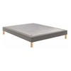 Image de Sommiers tapissier 2 places noyer 2x80x190 support ferme 15 cm avec 12 lattes massif gris clair 7796471