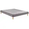 Image de Sommier Tapissier Epeda Noyer Gris Urbain 140x190 En Bois Massif 15 Cm