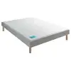 Image de Sommier Tapissier Merinos Stylo Gris Clair 120x200 Ferme 14 Cm Lattes Rigides
