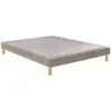 Image de Sommier tapissier 1 place noyer grege 70x190 base lattes en bois massif renfort central 110 cm 7797206