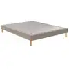 Image de Sommier Tapissier Epeda Noyer Grege 120x200 Cm Confort Ferme 15 Cm Bois Massif