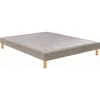 Image de Sommier Epeda Noyer Grege 90x200 Cm Lattes Massives Renfort Central 1 Place Bois