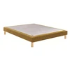 Image de Sommier Tapissier Epeda Noyer Ocre Confort Ferme 140x190 Cm 12 Lattes Épicéa