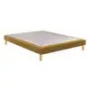 Image de Sommier tapissier box spring noyer ocre 140x190 cm ferme 2 places 7773986
