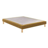 Image de Sommier tapissier 160x200 noyer ocre confort ferme suspensions à lattes 7774109