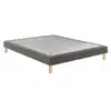 Image de Sommier tapissier 140x190 noyer gris 15 cm confort ferme 7772483