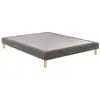 Image de Base De Sommiers Epeda 1 Place 090x200 Confort Ferme 13 Lattes Epicéa Gris Noyer Cadre Bois