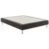 Image de Sommier tapissier 140x190 cm gris fonce 5 zones avec la ge grille 19 cm 7797729