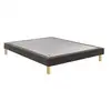 Image de Sommier tapissier 2 places gris fume 2x80x190 cm bois massif lattes 7797010