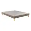 Image de Sommier tapissier noyer moka 100x190 en bois massif epicea, confort ferme 15 cm 7795580