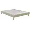Image de Epeda Sommier Tapissier 2 Places Bois Massif 160x200 Noyer Chevron Lin