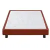 Image de Sommier tapissier 140x200 rouge celest terra 2 places, zone bassin renforcée, faible hauteur, tissu lisse 7990502