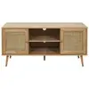 Image de Maya - Meuble Tv 2 Portes Effet Bois Et Façades Rotin